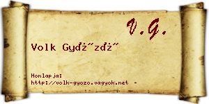 Volk Győző névjegykártya